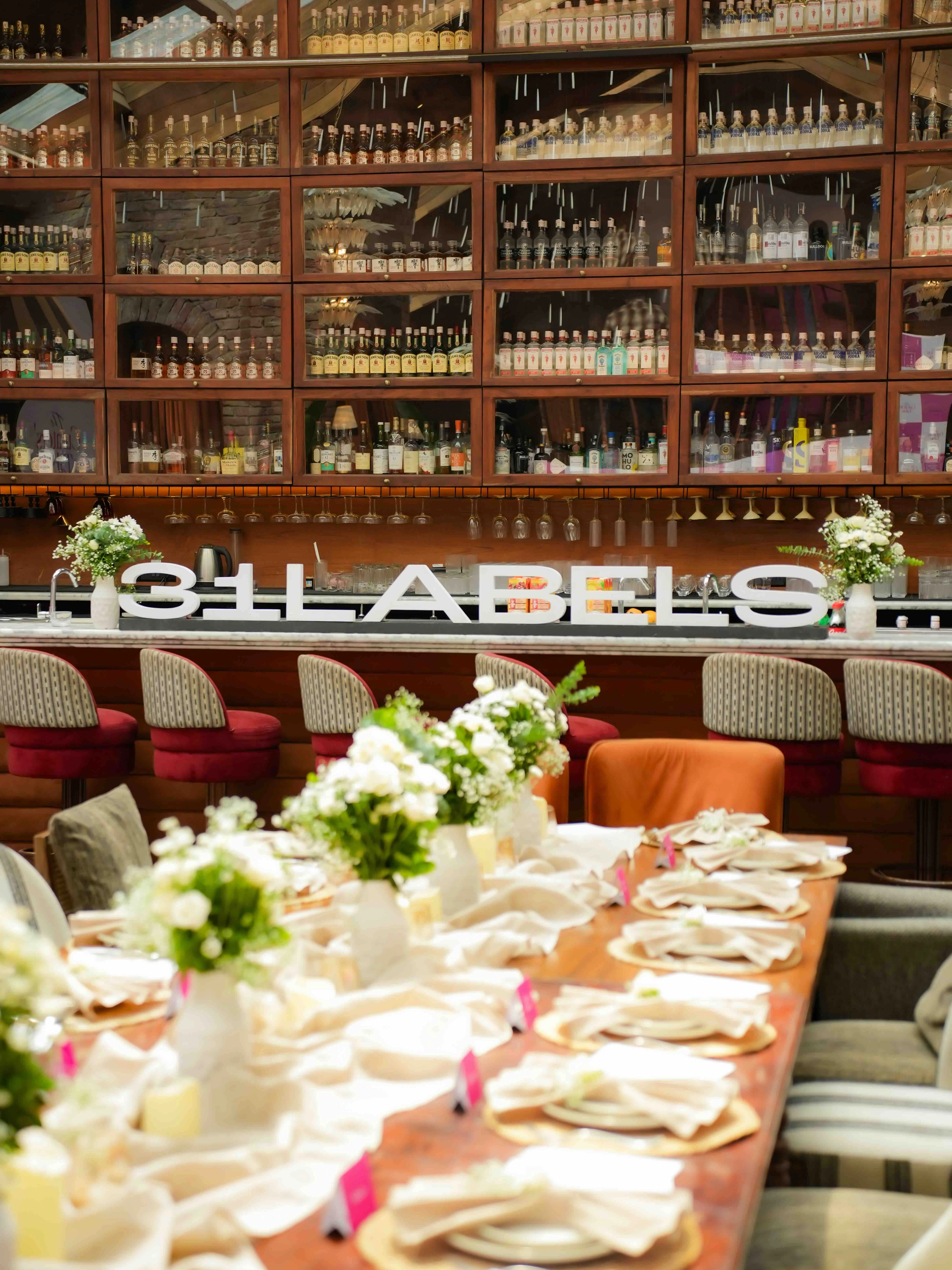 The setting at 31 Labels' Curators' Table.